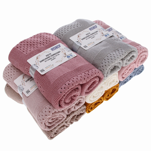 Pătură din bambus - bumbac pentru bebeluși gri Domino