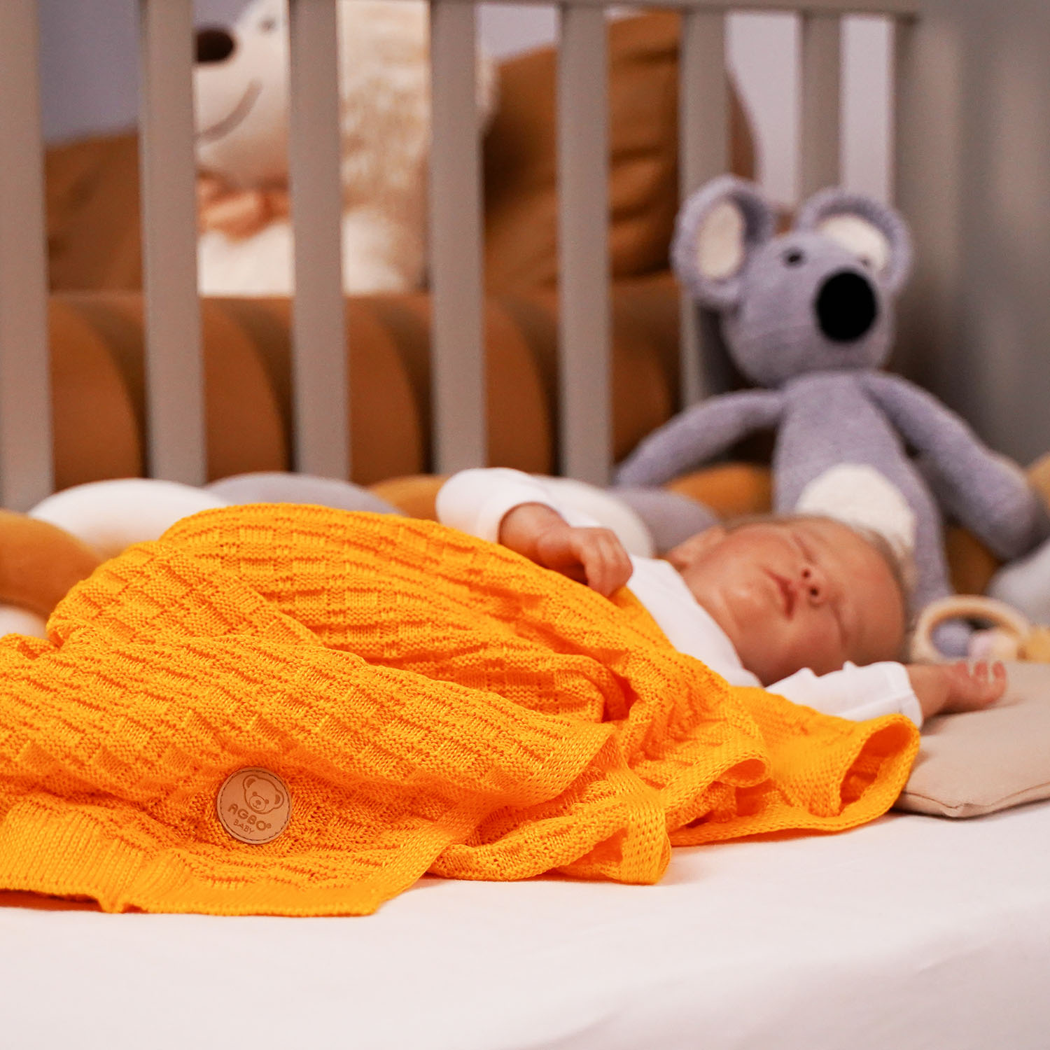 Pătură din bambus pentru bebeluși galbenă Misio