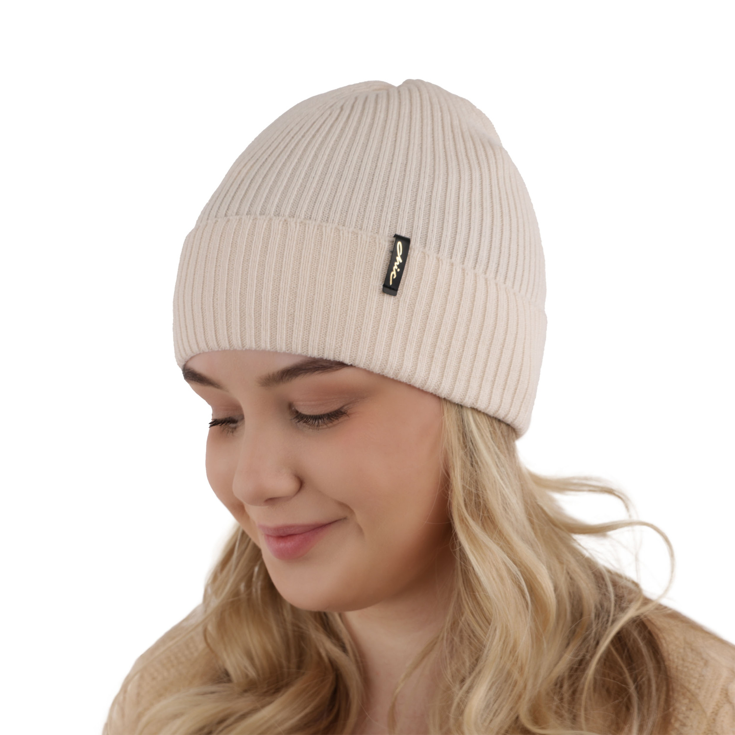 Căciulă de iarnă pentru femei albastră 100% lână merino extra fină Megan