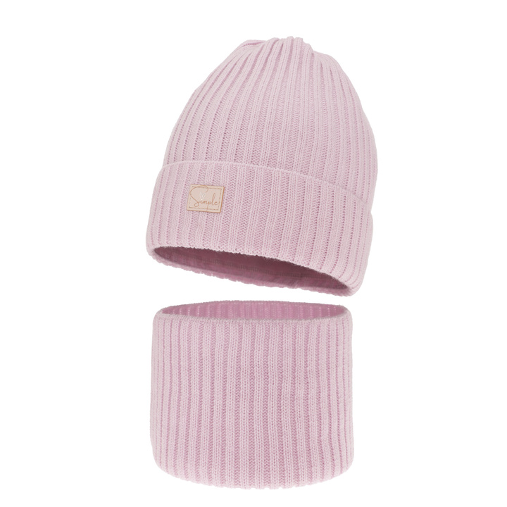 Set de iarnă pentru fete: căciulă și fular circular violet Tampa