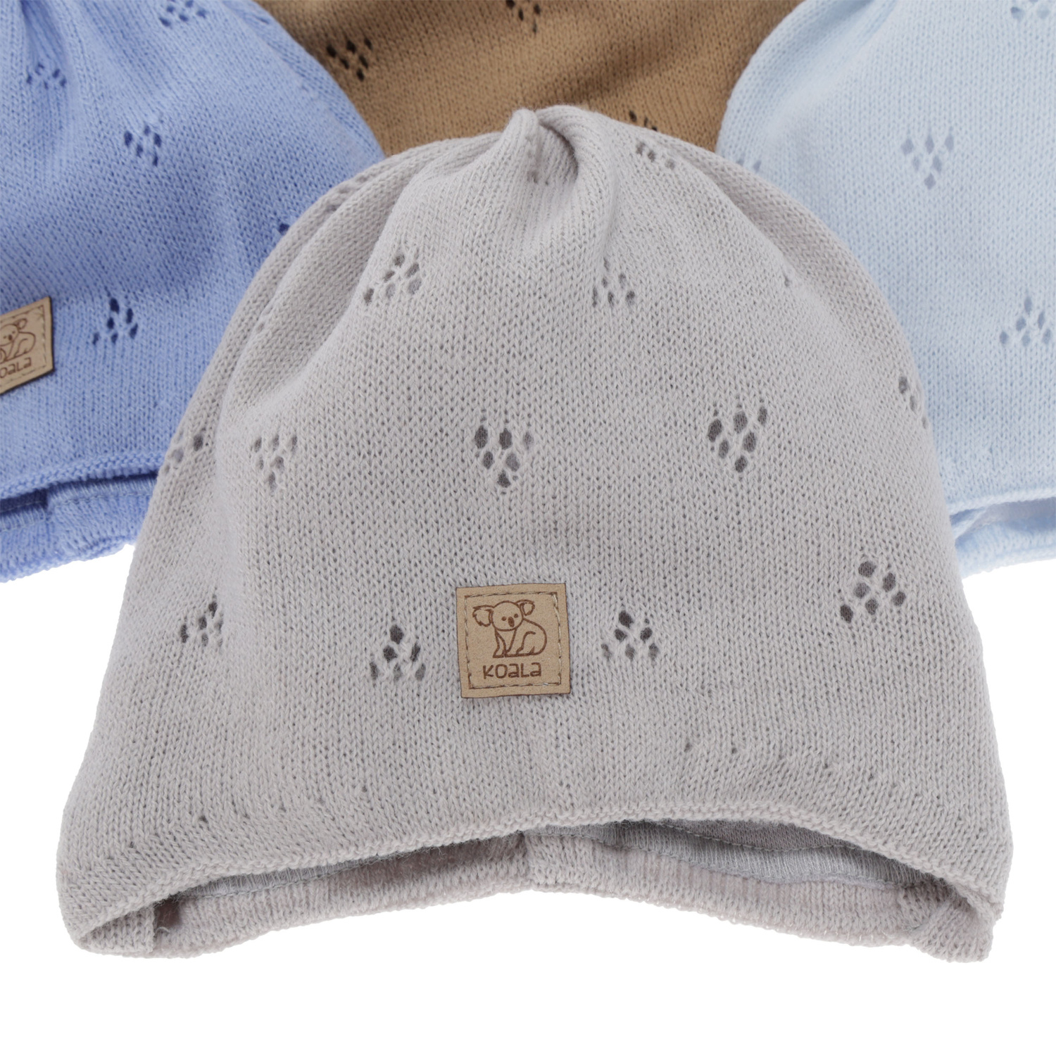 Căciulă de primăvară-toamnă pentru băieți, albă, cu urechi, Slate