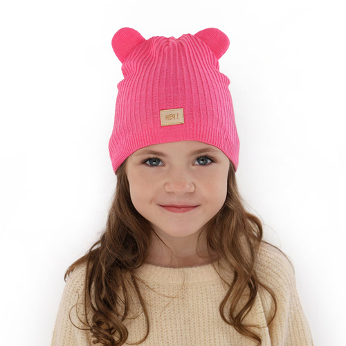 Căciulă de primăvară-toamnă pentru fete, cu bumbac, portocalie Clarisa