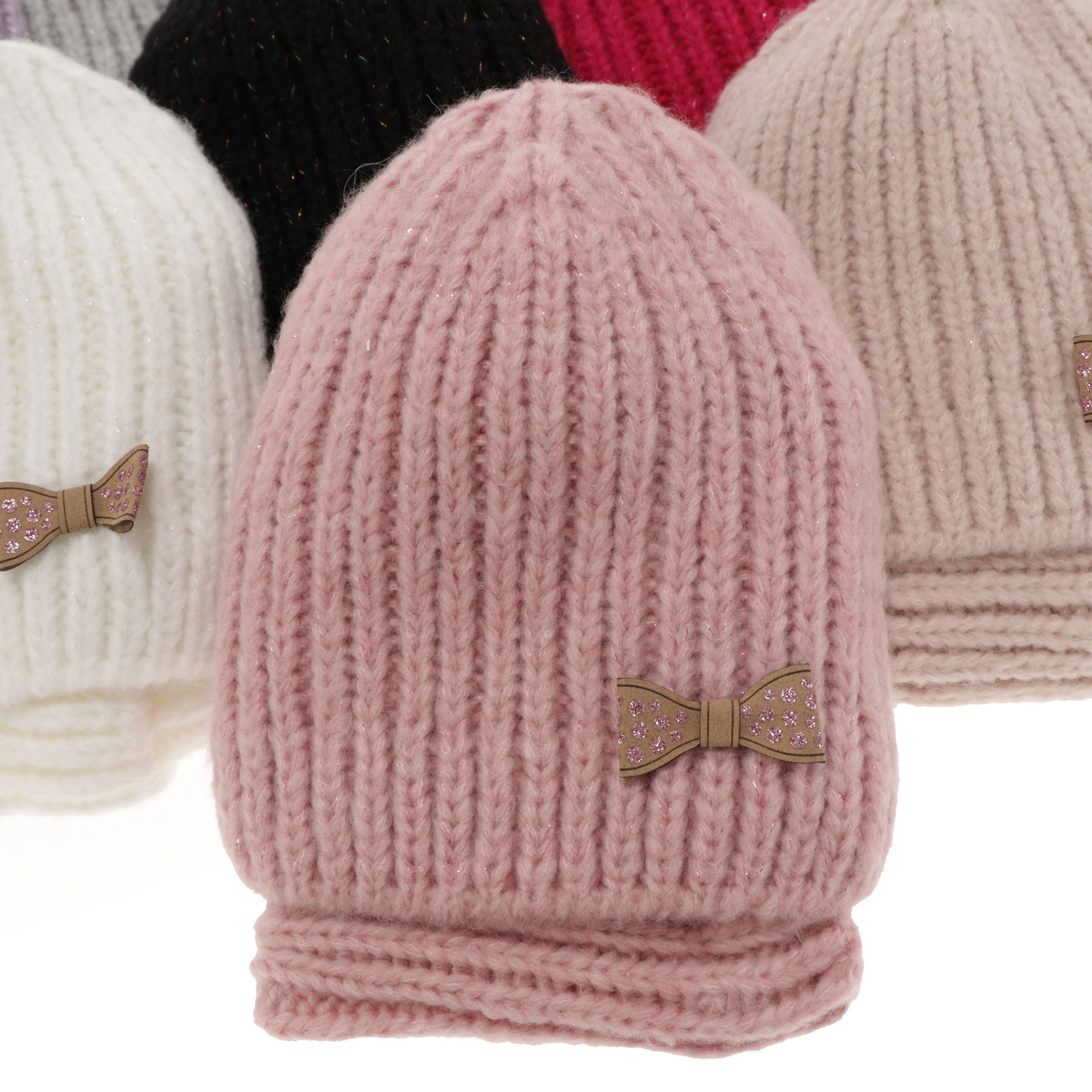 Set de iarnă pentru fete: căciulă și fular circular violet Ingrid