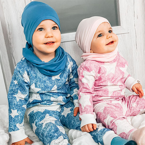 Set de primăvară-toamnă pentru fete: căciulă și fular circular ecru Hazelka