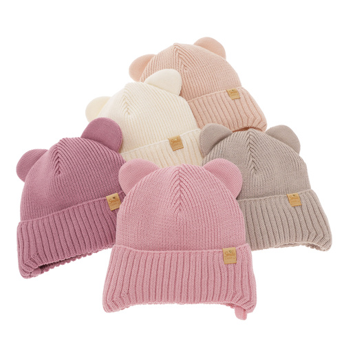 Căciulă de iarnă pentru fete violet din lână merino Shira