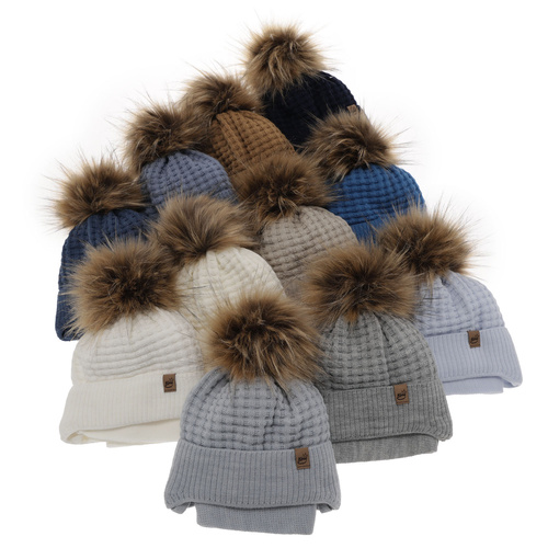 Set de iarnă pentru băieți: Căciulă și fular albastru marin Salem