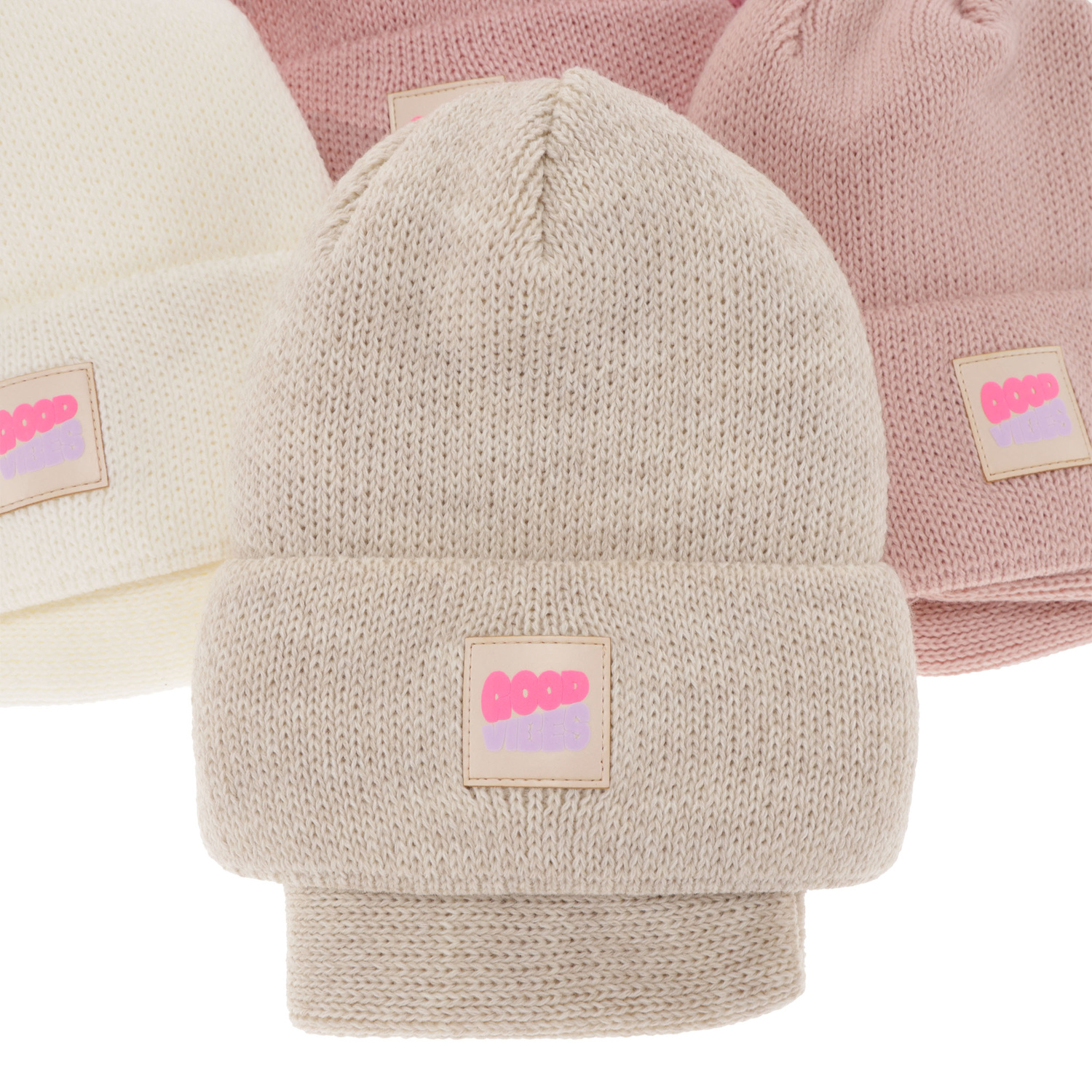 Set de iarnă pentru fete: căciulă și fular circular bej Josephin