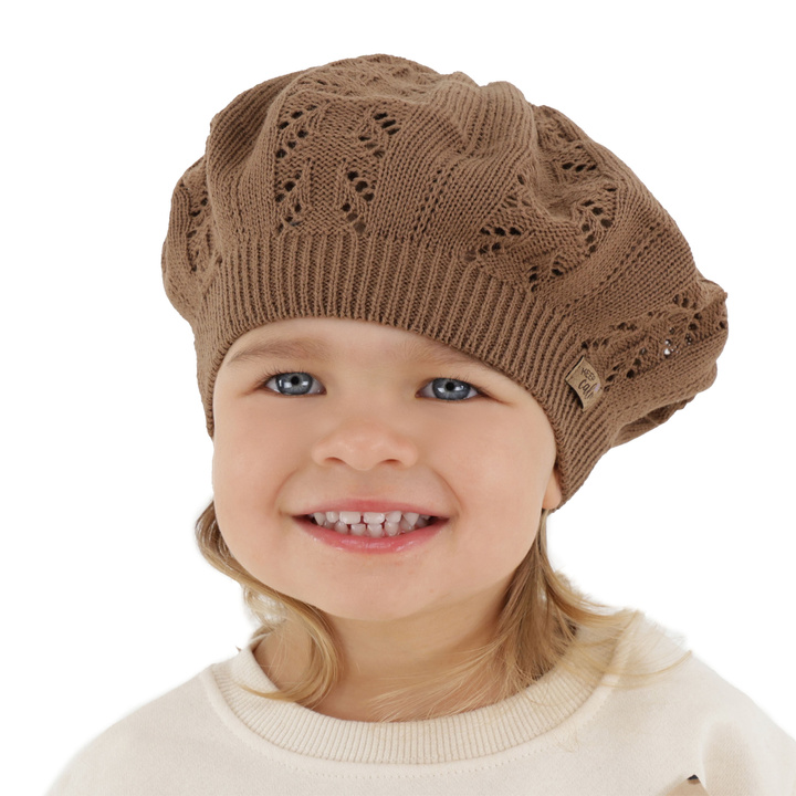 Beretă pentru fete de primăvară-toamnă, maro, Kevira