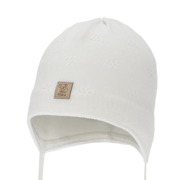 Căciulă de primăvară-toamnă pentru băieți, albă, cu urechi, Slate