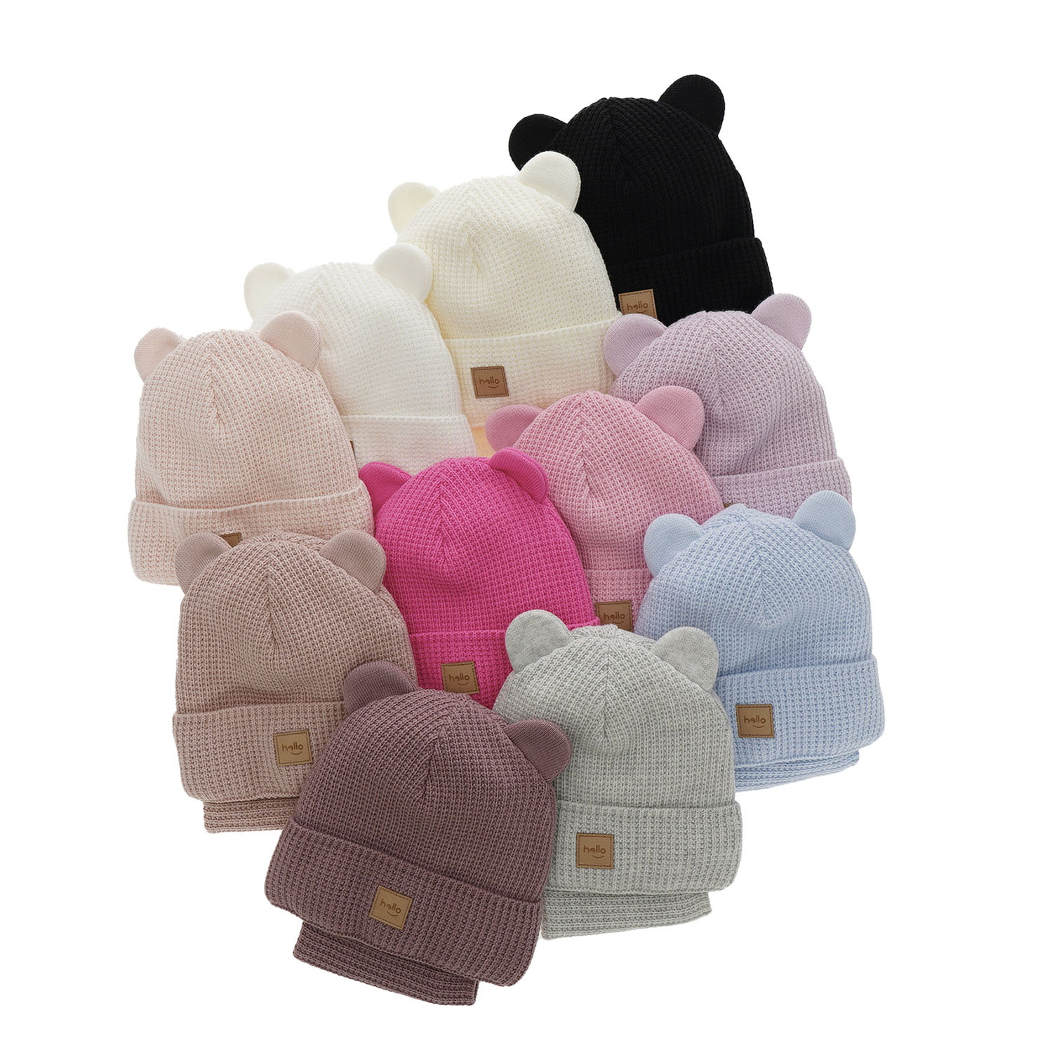 Set de iarnă pentru fete: căciulă și fular circular roz Harper