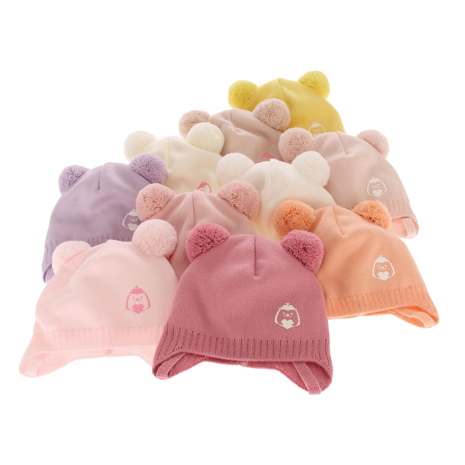 Căciulă de primăvară-toamnă pentru fete violet cu 2 pompoane Bunia