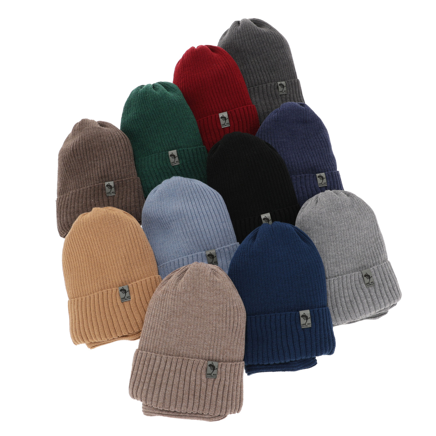 Set de iarnă pentru băieți: Căciulă și fular circular din lână merino verde Gecko