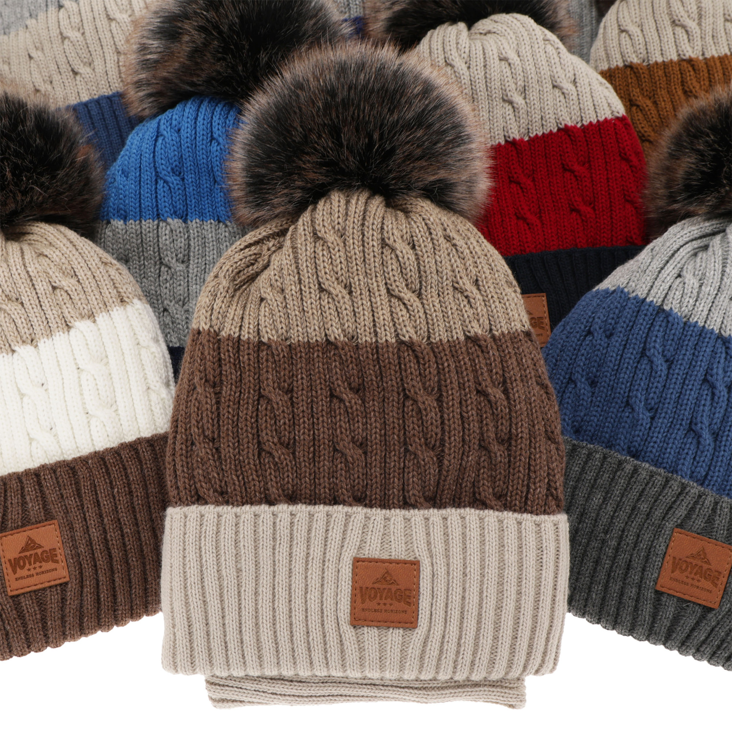 Set de iarnă pentru băieți: Căciulă și fular circular gri Luxor