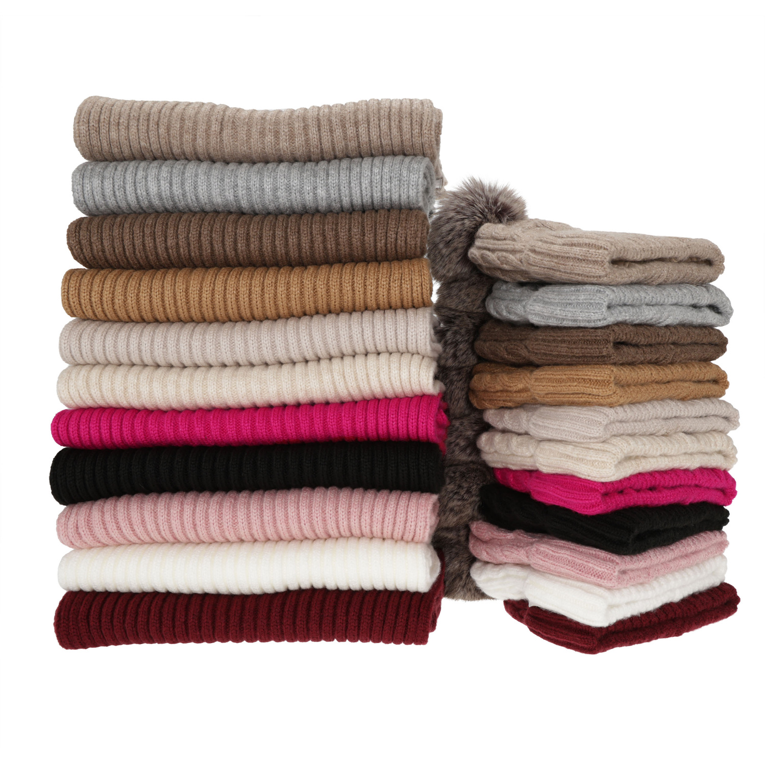 Set de iarnă pentru femei: căciulă și fular, cremă, Lunetta