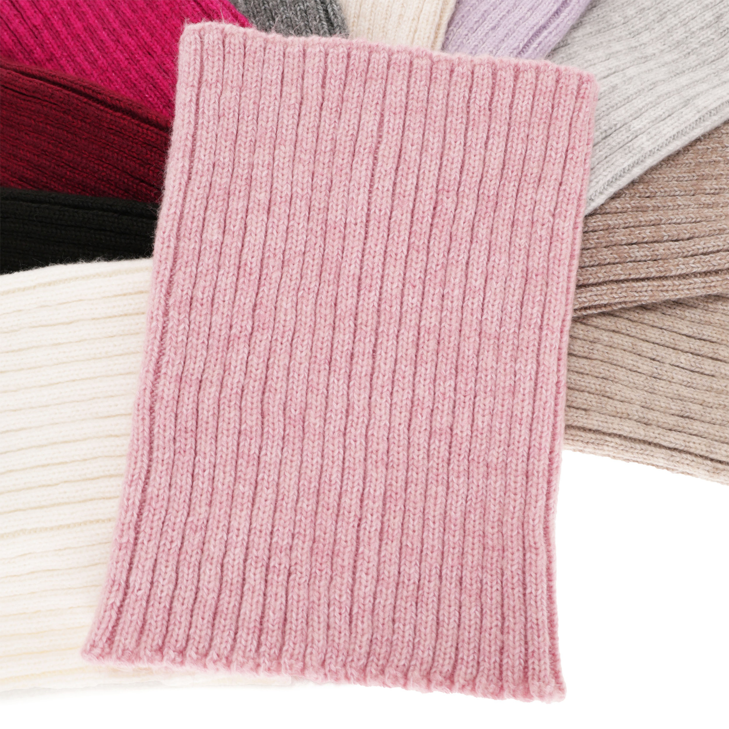 Fular circular de iarnă pentru femei ecru lână merino Besta