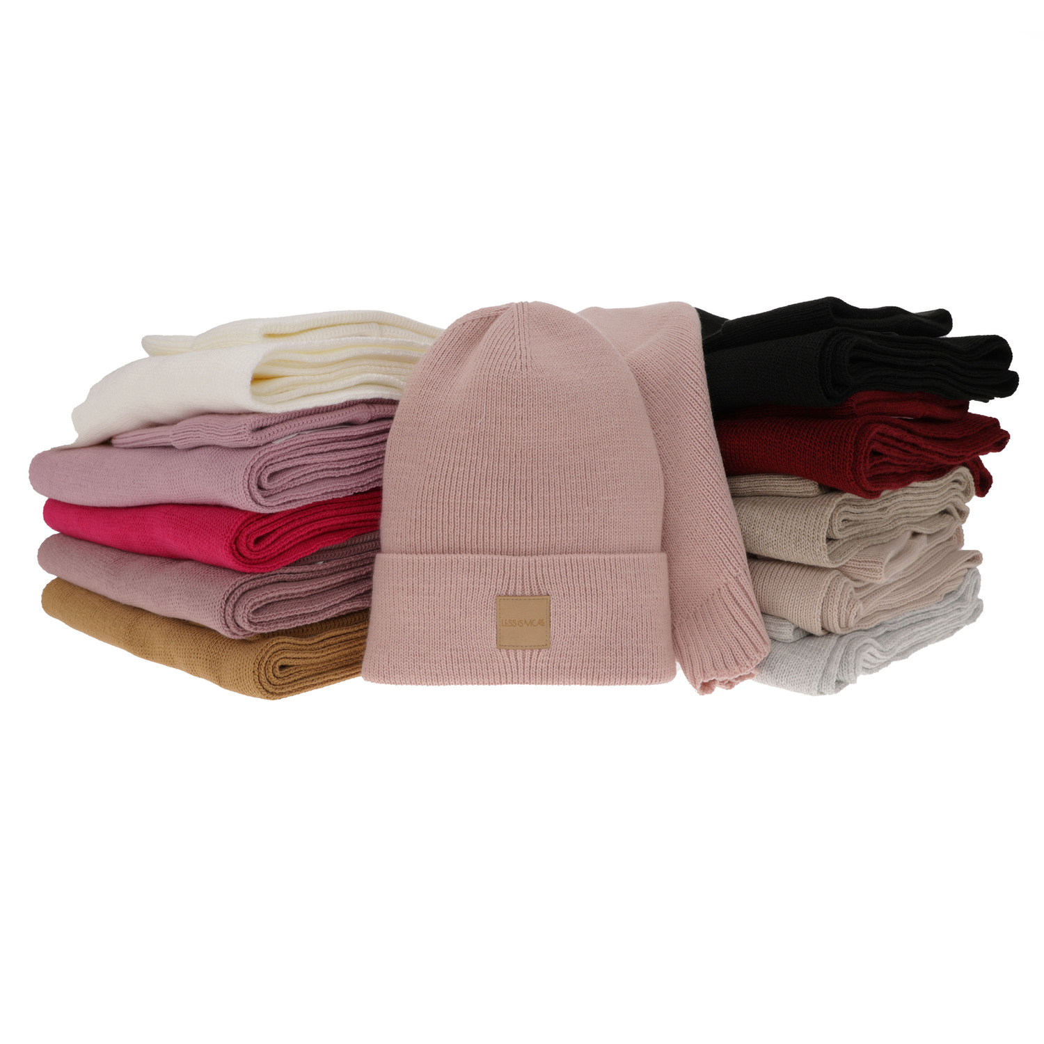 Set de primăvară- iarnă pentru femei: căciulă și eșarfă camel Nathalie