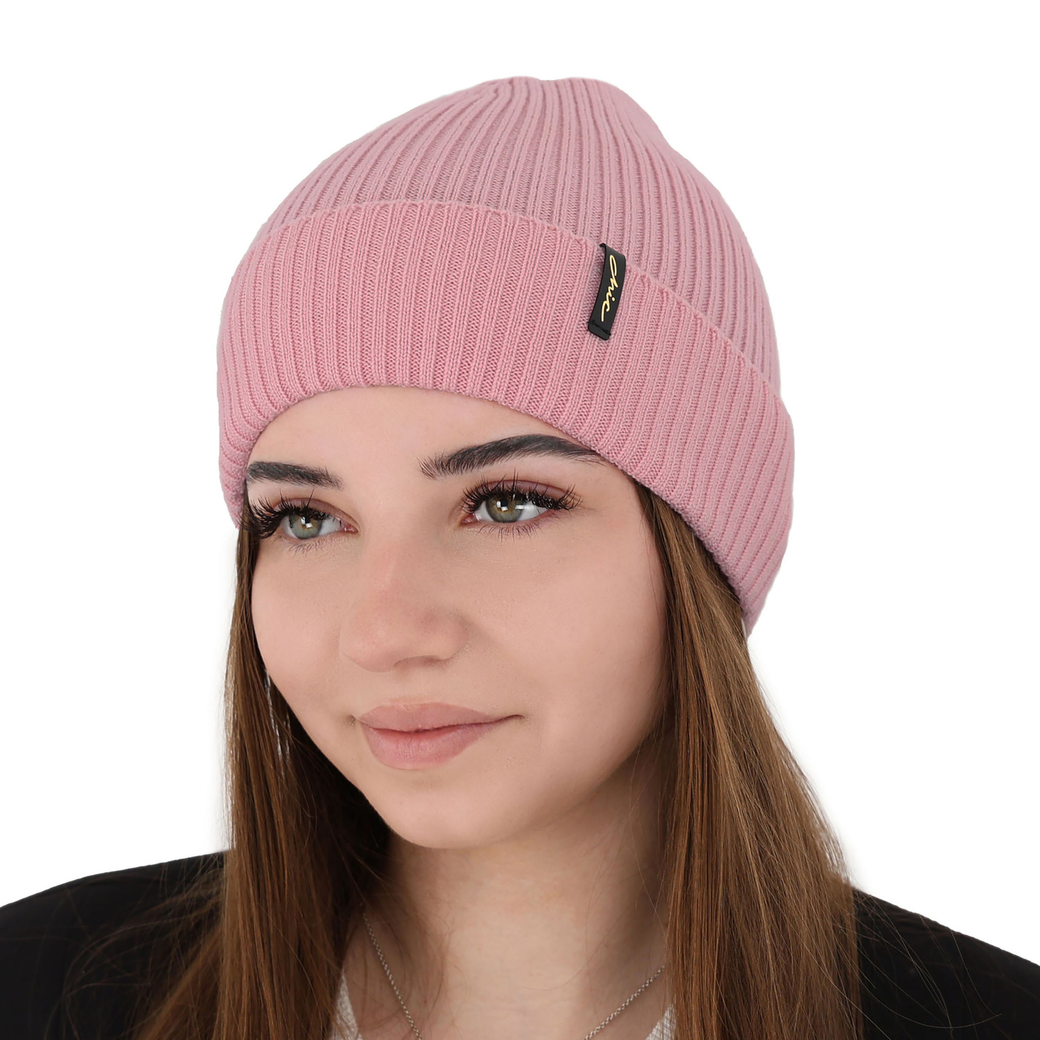 Căciulă de iarnă pentru femei roz 100% lână merino extra fină Megan