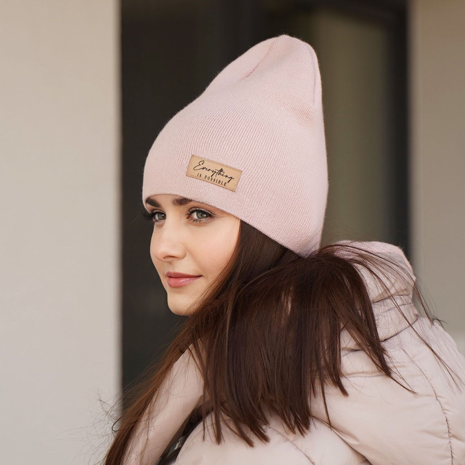 Set de primăvară-toamnă pentru femei: căciulă și fular ecru Zula