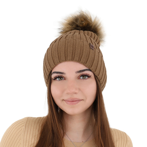 Căciulă de iarnă pentru femei, gri, lână merino Texa