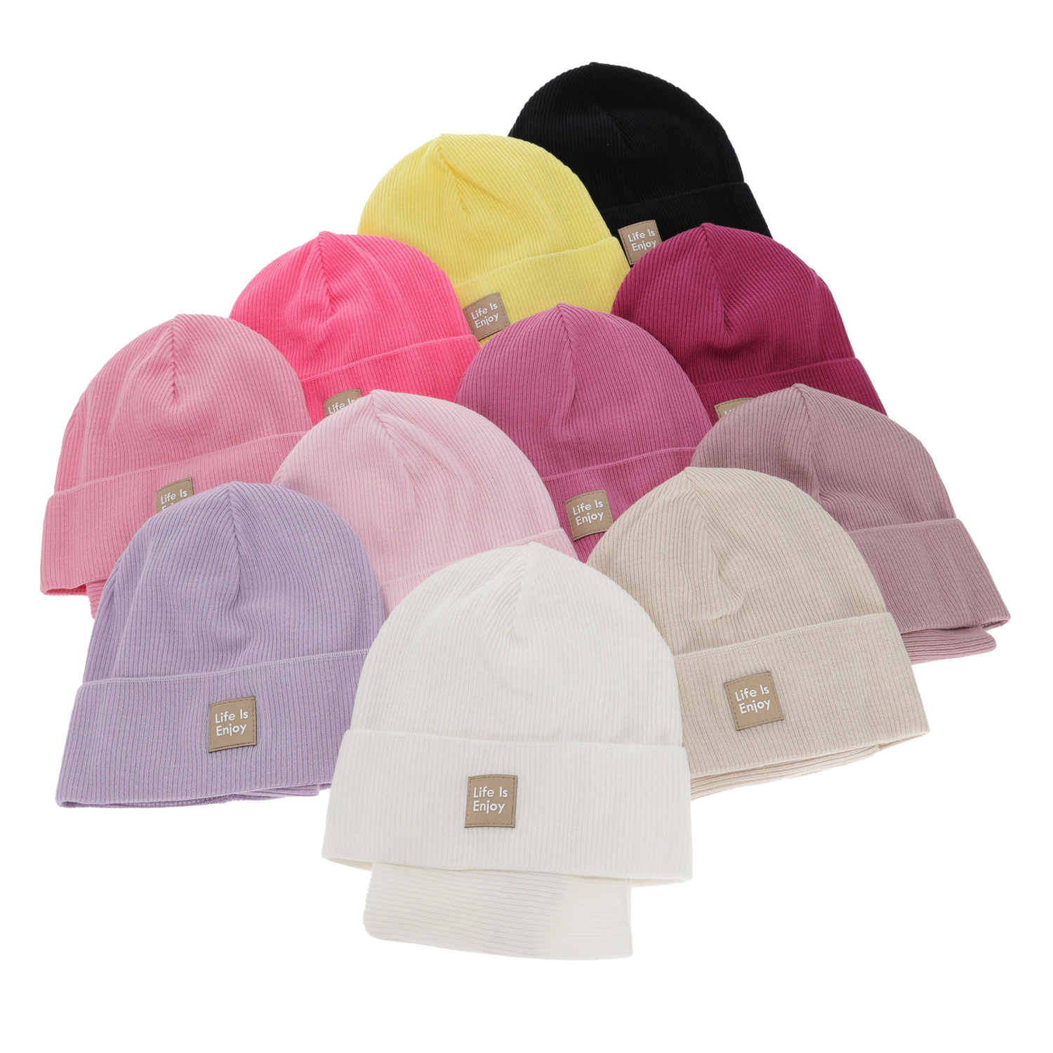 Set de primăvară-toamnă pentru fete: căciulă și fular circular, cu bumbac, roz, Zola