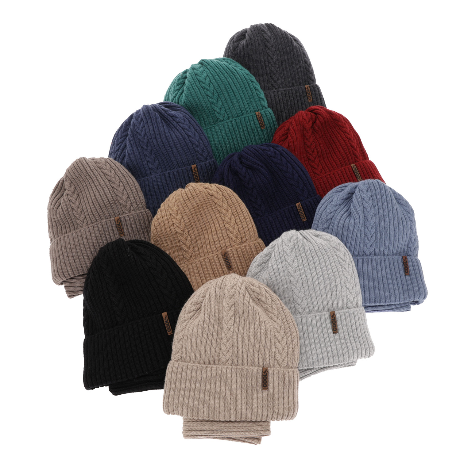 Set de iarnă pentru băieți: Căciulă și fular circular 100% lână merino extra fină verde Wilson