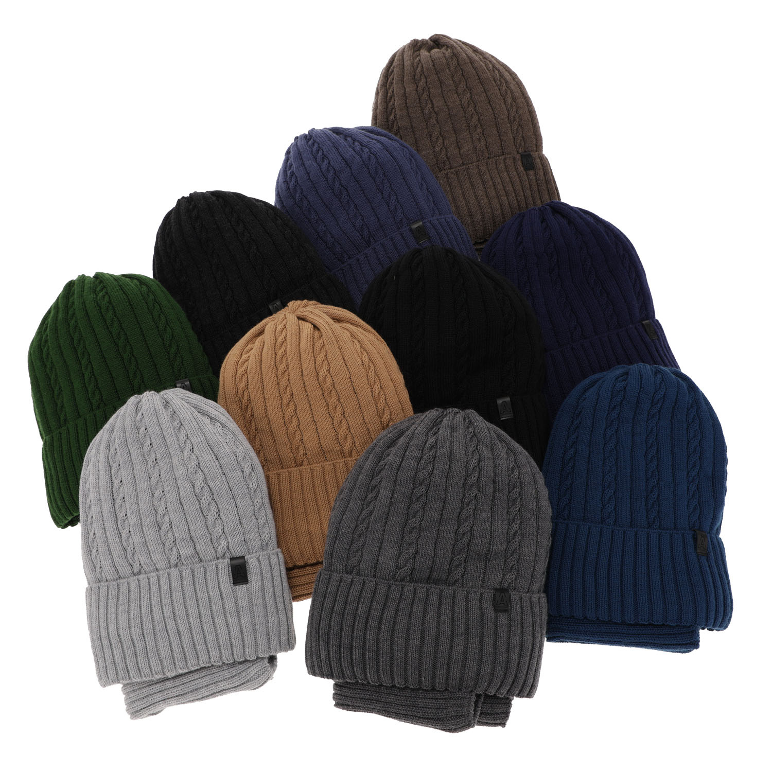 Set de iarnă pentru băieți: Căciulă și fular circular din lână merino camel Kairo