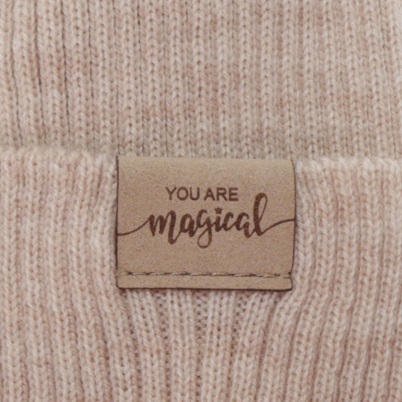 Set de primăvară-toamnă pentru fete: căciulă și fular circular, cremă, 100% lână merino, Magenta