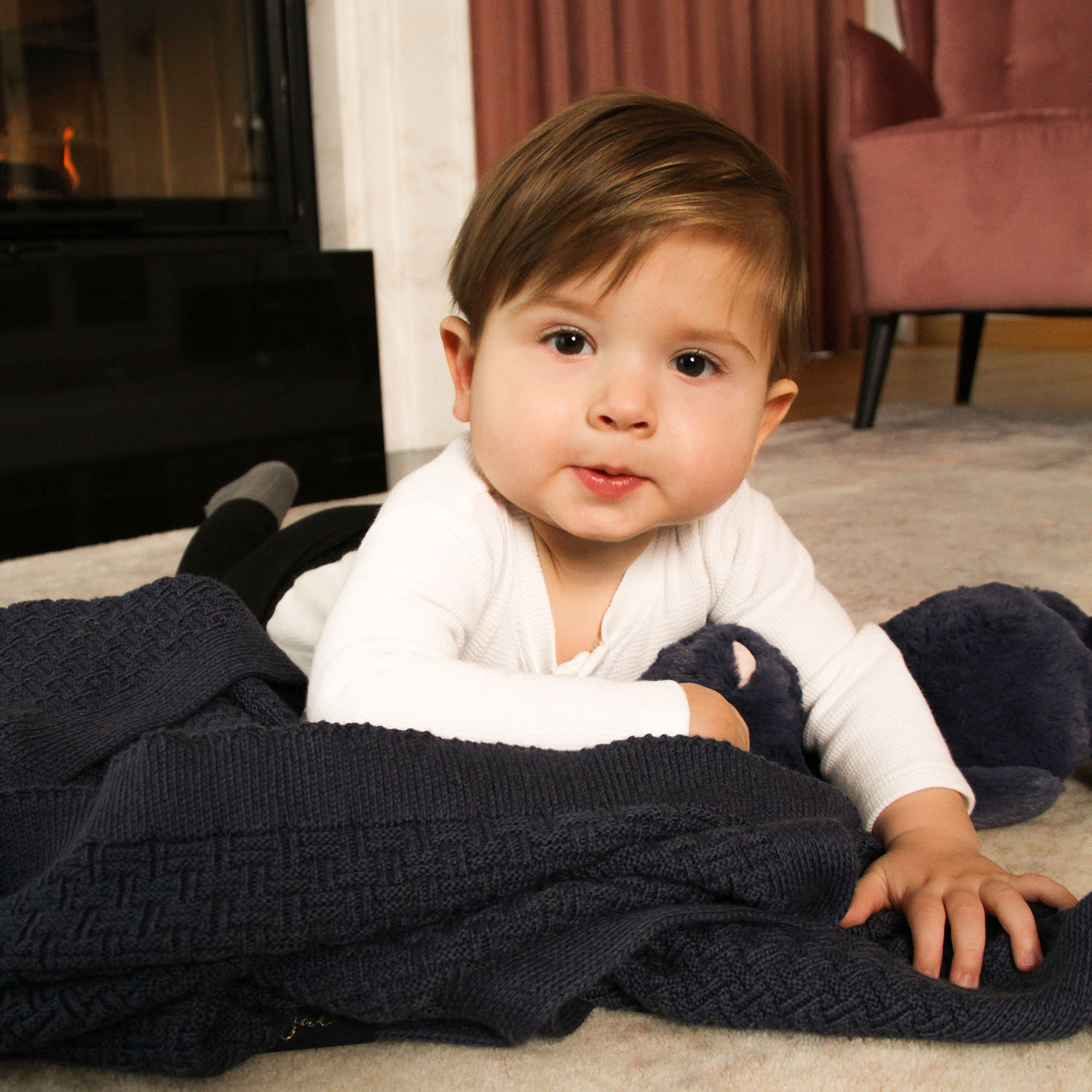 Pătură din bambus - bumbac pentru bebeluși gri Pony