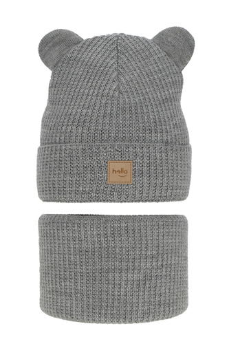 Set de iarnă pentru băieți: Căciulă și fular circular gri Michael