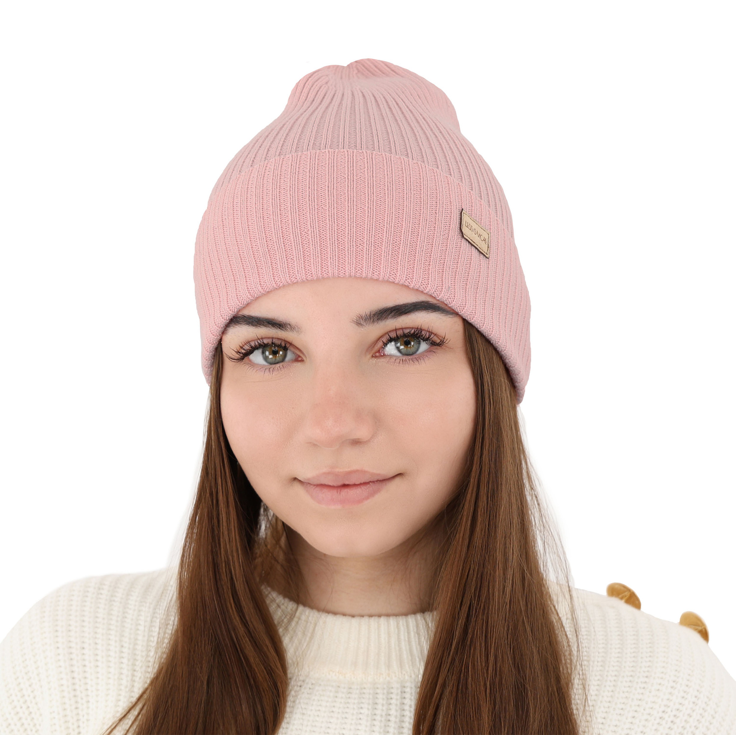 Căciulă  pentru femei primăvară/iarnă bej 100% lână merino extra fină Sophie