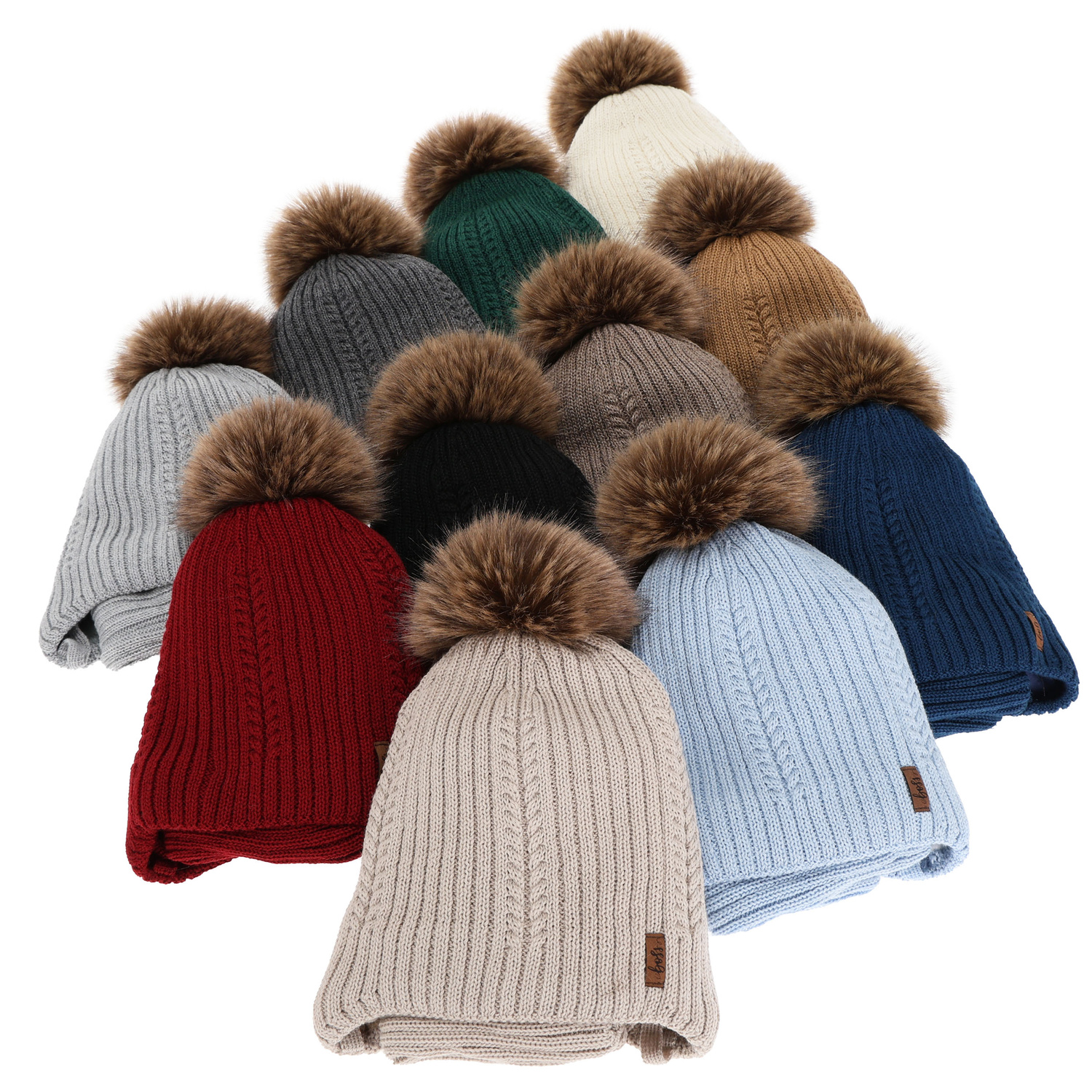 Căciulă și fular pentru băiat, set de iarnă, bleu, cu lână merino, cu șiret Zongo