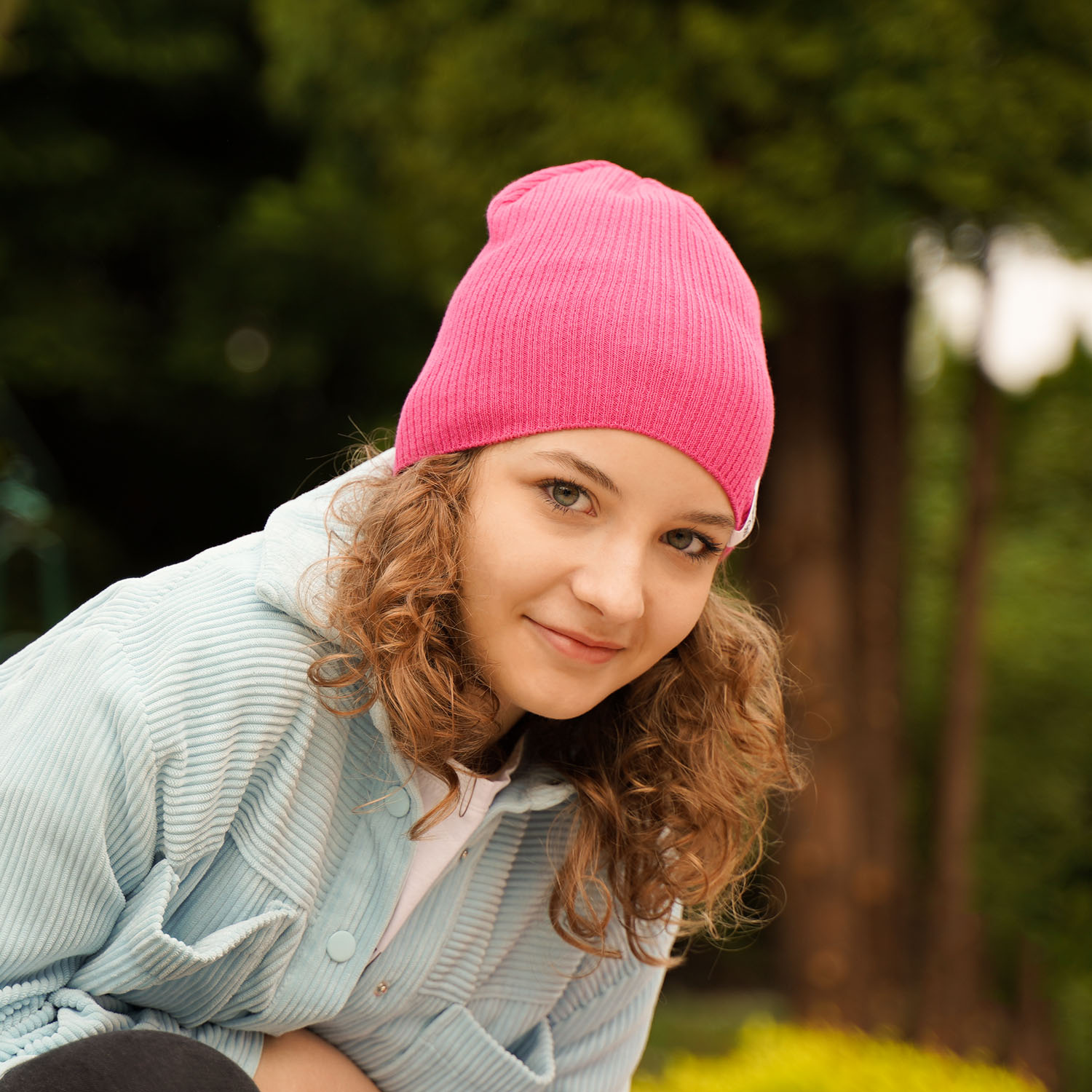 Set de primăvară-toamnă pentru fete: căciulă și fular circular, cu bumbac, ecru Farinka