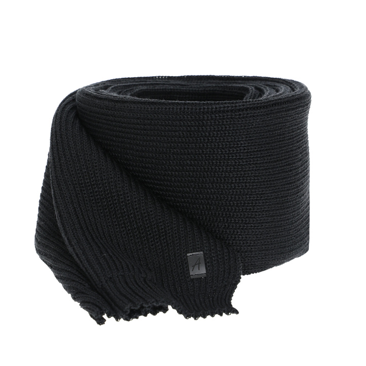 Fular de iarnă pentru bărbați, negru, cu lână merino Algor