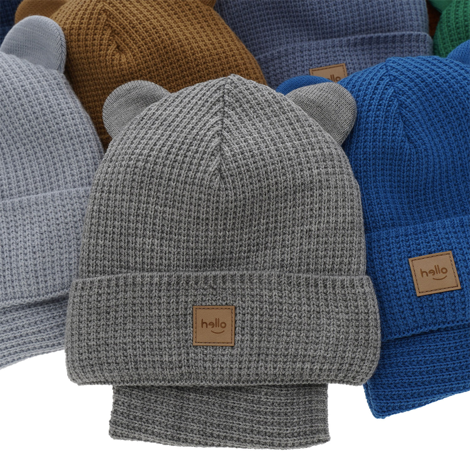 Set de iarnă pentru băieți: Căciulă și fular circular gri Michael