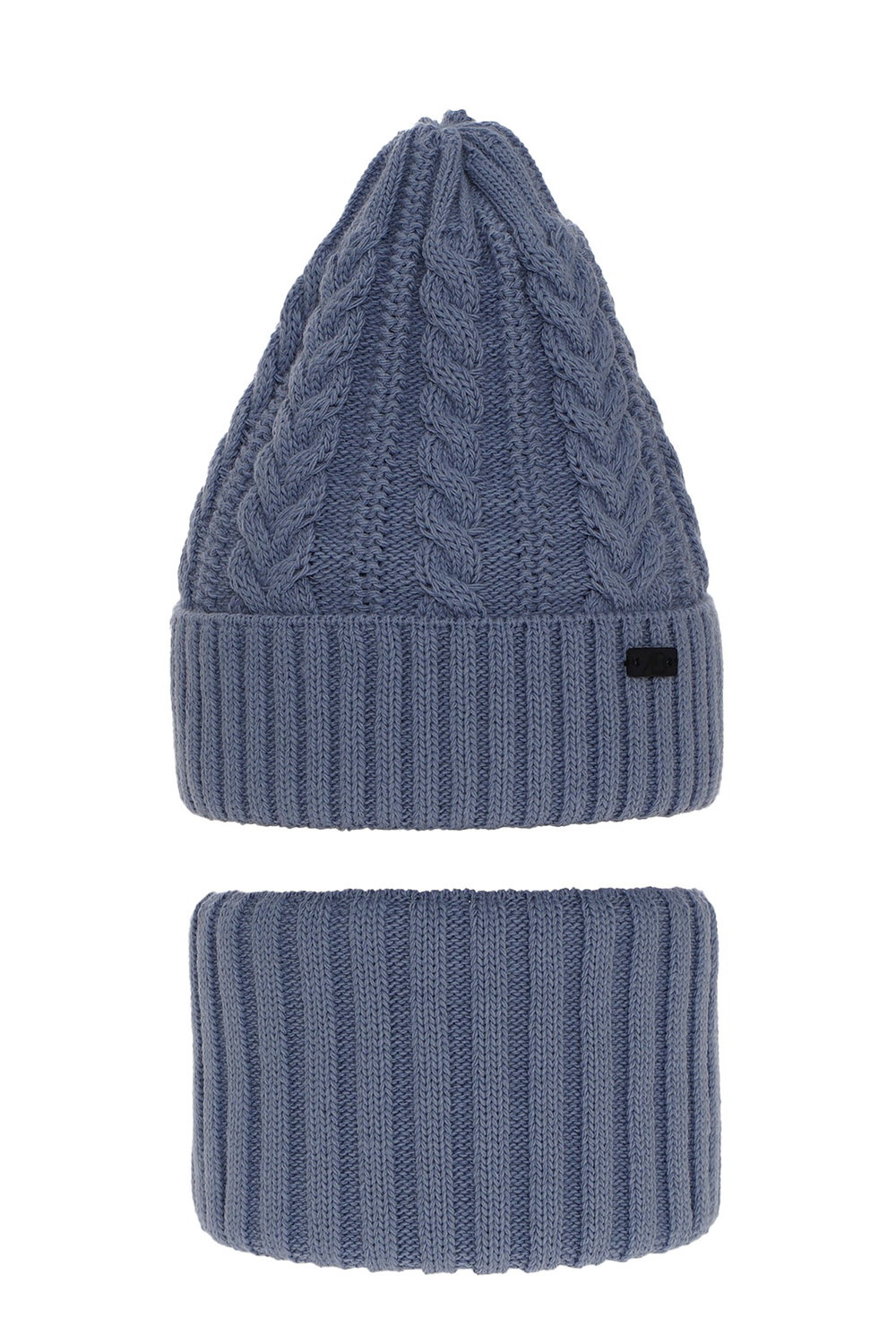 Set de iarnă pentru băieți: Căciulă și fular circular albastru Colins