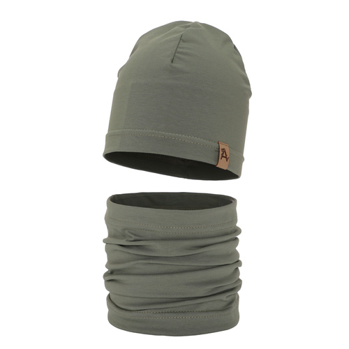 Set primăvară-toamnă pentru băieți: Căciulă și fular circular verde Griffin