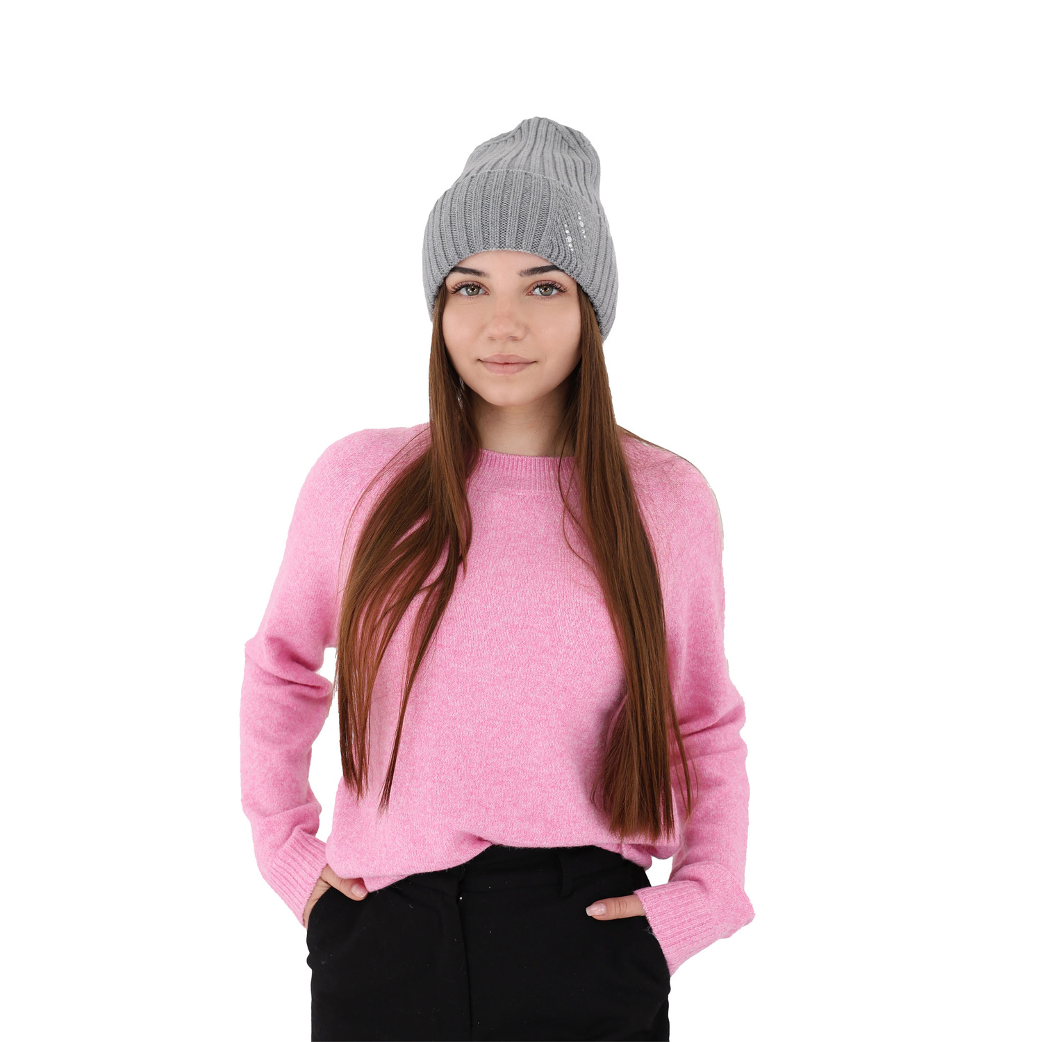 Căciulă de iarnă pentru femei albă 100% lână merino extra fină Ariga