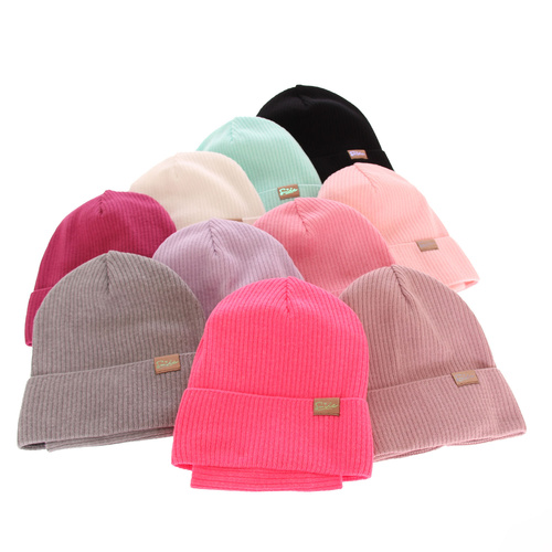 Set de primăvară-toamnă pentru fete: căciulă și fular circular, cu bumbac, negru Alona