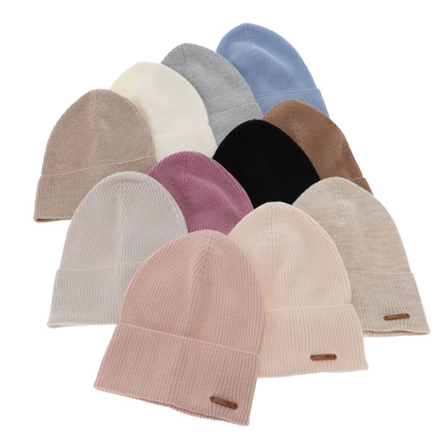 Căciulă de primăvară-toamnă pentru femei, albastru deschis, 100% lână merino, Flerra