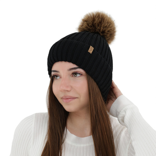 Căciulă de iarnă pentru femei, camel, cu lână merino, Zamira