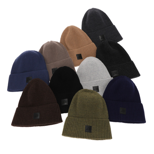 Căciulă pentru bărbați primăvară/iarnă negru 100% lână merino extra fină Matias