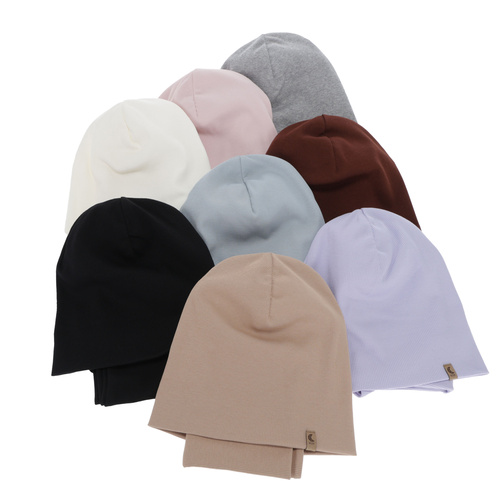 Set de primăvară-toamnă pentru fete: căciulă și fular circular, bumbac, gri, Bravura