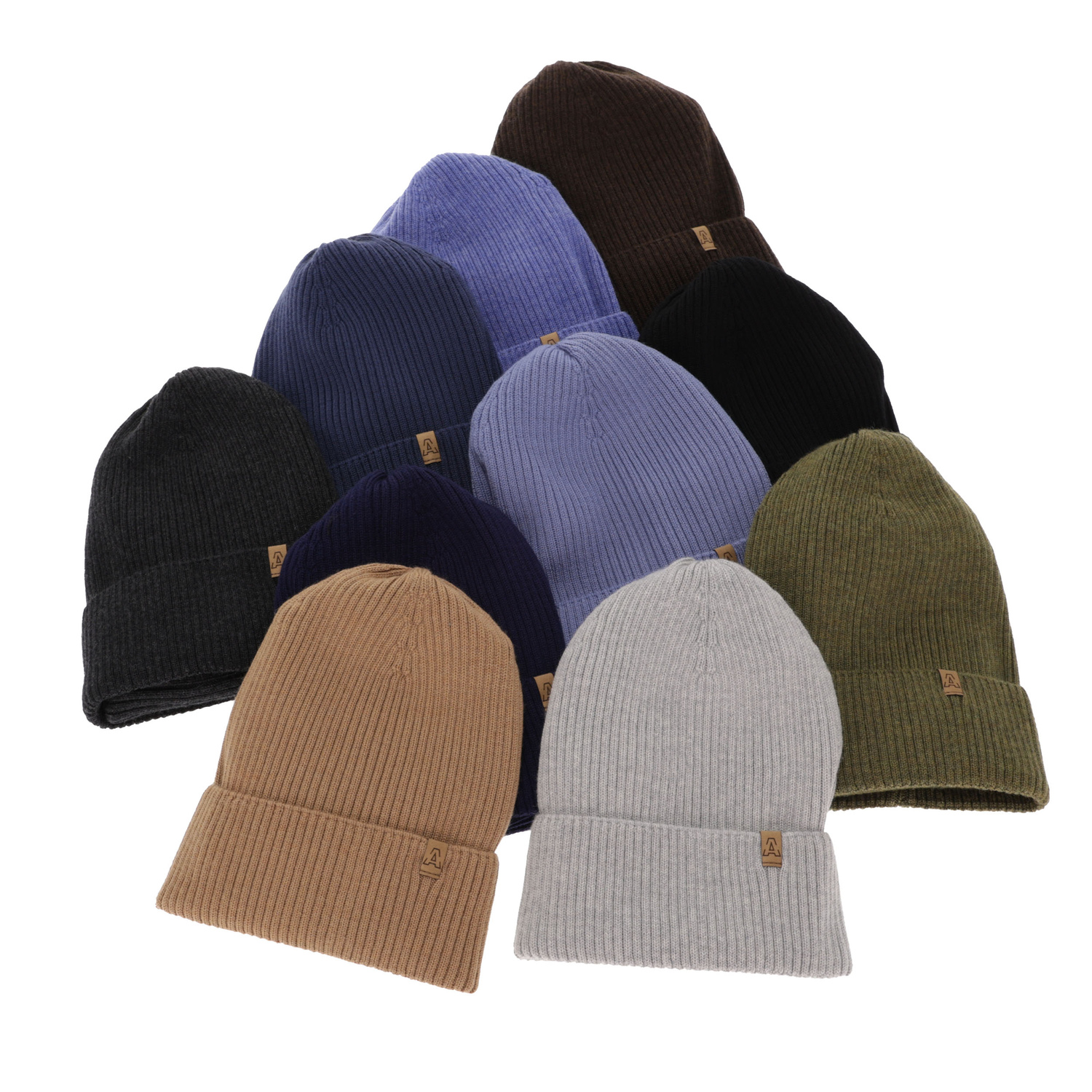 Set primăvară-toamnă pentru băieți: Căciulă și fular circular camel 100% lână merino extra fină Lemas