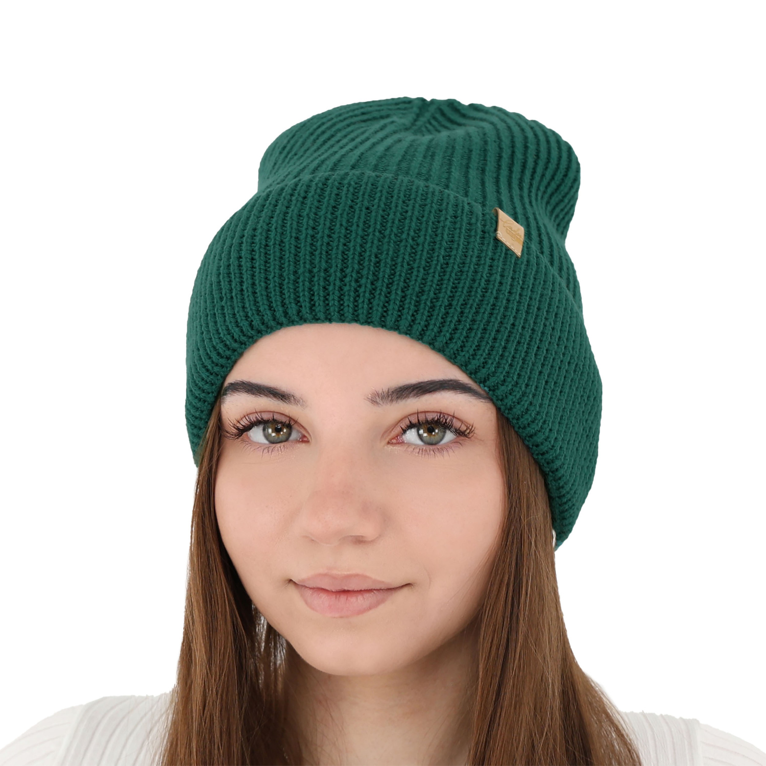 Căciulă de iarnă pentru femei, camel, 100% lână merino, Isla