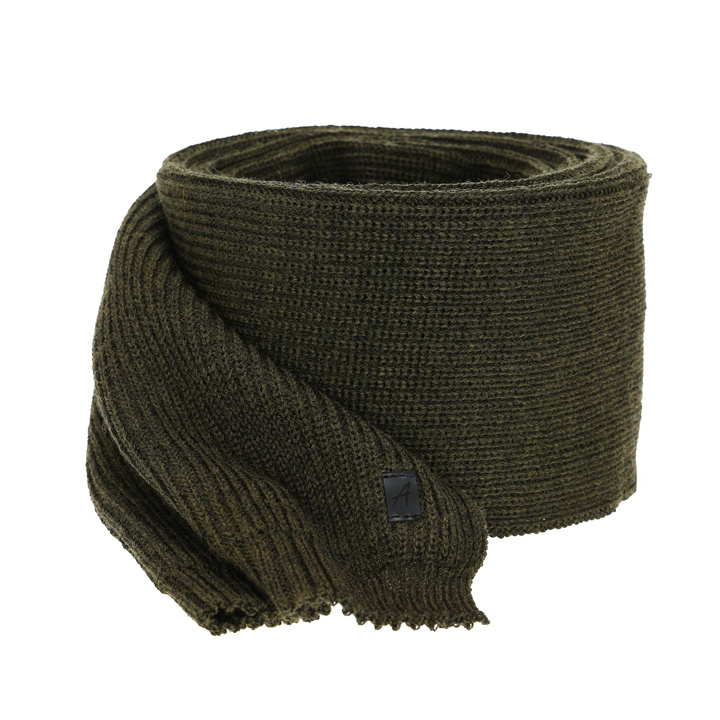 Fular de iarnă pentru bărbați, khaki, cu lână merino Algor